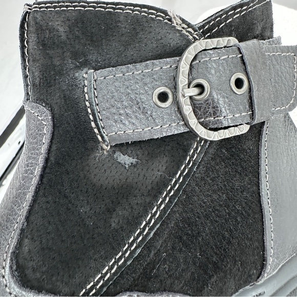 Earth Origins Dayton Leather Ankle Boots 8M Black Buckle Zip Closure NEW - Picture 11 of 11